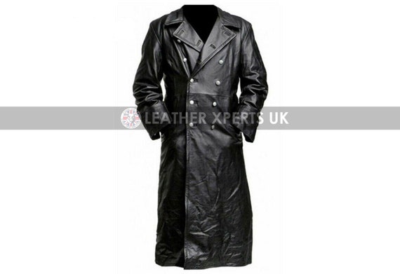 Mens Full Length Faux Leather Gothic Coat Handmade Steampunk | Etsy UK