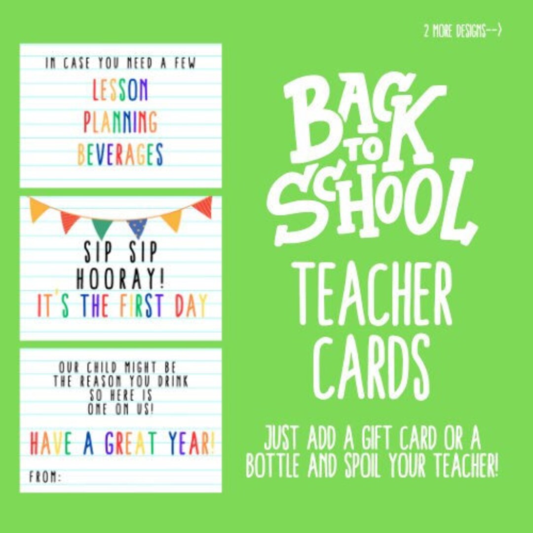 Back to School - Teacher Appreciation - Gift Card - Printable - Etsy