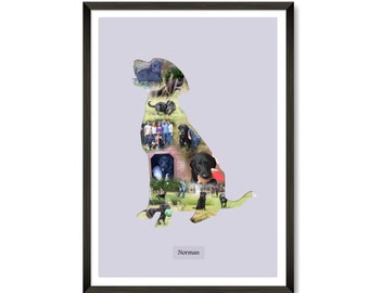 Dog Custom Labrador Photo Collage Gift Pet Dog Owner Present