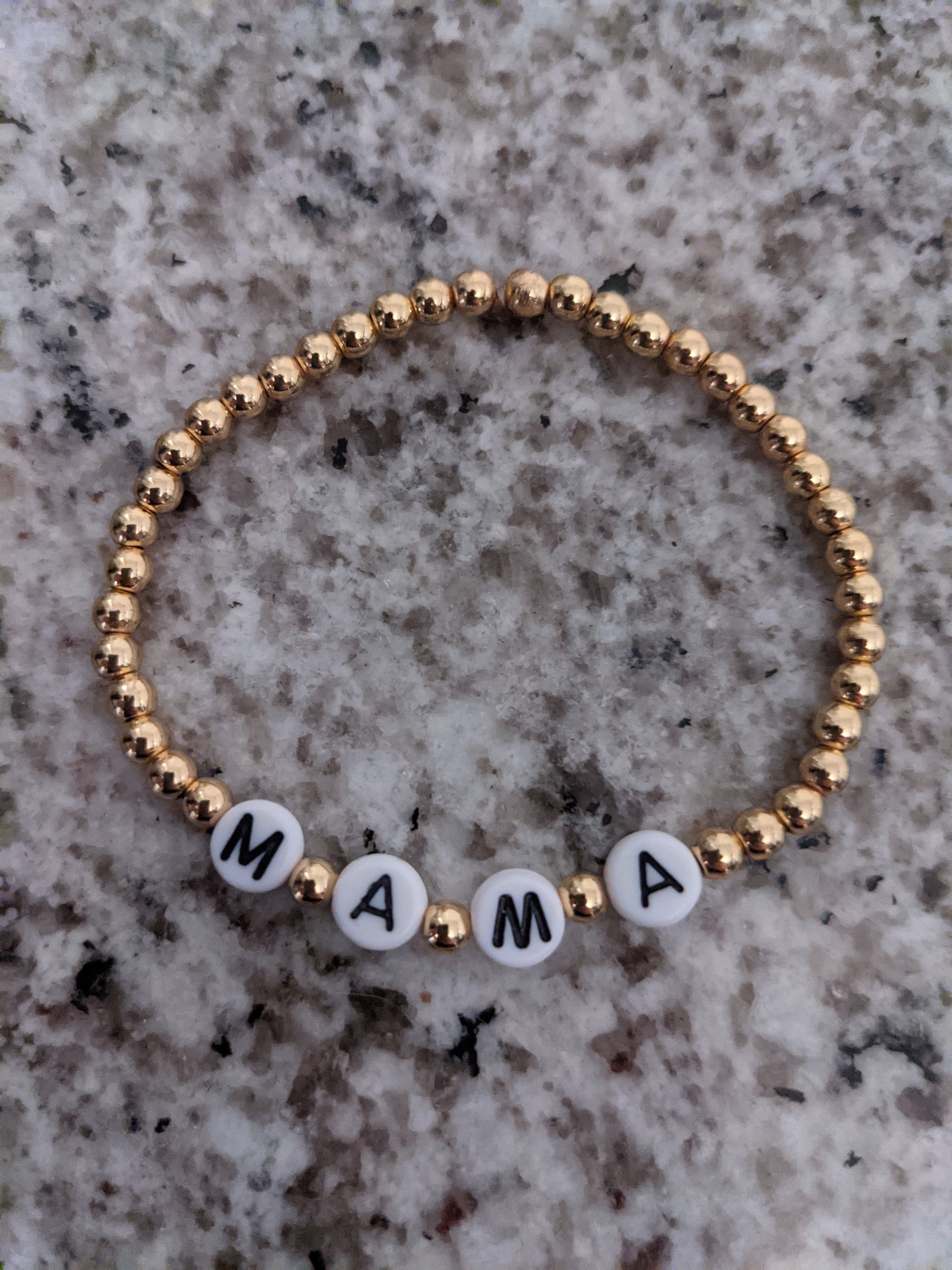 Gold stackable Mama bracelets Etsy