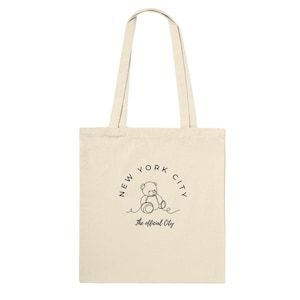 Bolsa de lona con osito de peluche de Nueva York: recuerdo de la ciudad de Nueva York