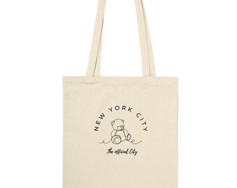 NYC Teddy Bear Canvas Tote Bag: New York City Souvenir