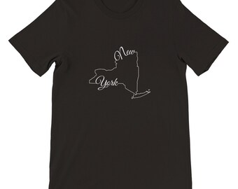 NY State Map T-Shirt: New York Souvenir, Street Art Fashion