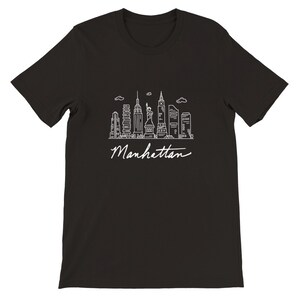 tee shirt NYC Manhattan Skyline, NY T-shirts, gift NYC T-shirt, New York Souvenir, Street Art Fashion, Premium Unisex Crewneck T-shirt