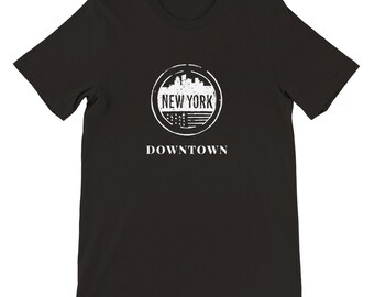 tee shirt Premium New York City Downtown Tee - New York City Shirt -  City Skyline Tee - Downtown Vibes Tee -  NYC Souvenirs.