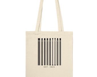 NYC Manhattan Tote Bag: Est. 1624 Canvas Carryall