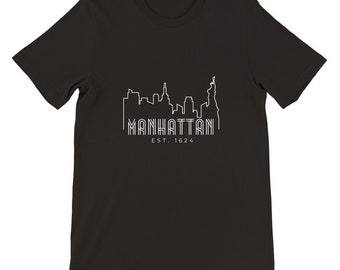 NYC Manhattan Skyline T-Shirt, Urban Unisex Crewneck