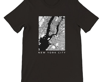 NYC Map T-Shirt: New York Souvenir, Street Art Fashion