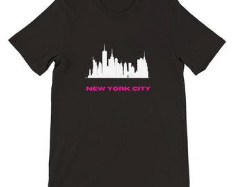 Maglietta con lo skyline di New York: maglietta alla moda con arte di strada urbana