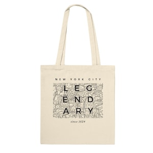 NYC Legendary Canvas Tote Bag: New York Souvenir
