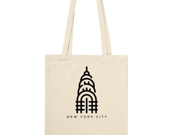 Borsa in tela con il Chrysler Building di New York: souvenir di New York