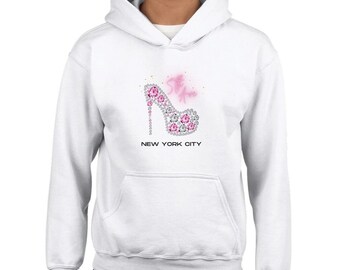 Sparkling Steps: Fifth Avenue Kids Pullover Hoodie, NYC Vibes!