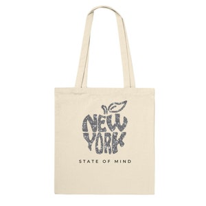NYC State of Mind, Premium Tote Bag, ny statement tote, shoulder bags, women&#39;s tote bags, tote bag design, tote purse, carryall, NY tote
