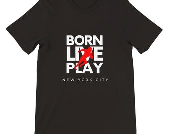 Maglietta da football di New York: Nato, Vivi, Gioca - Souvenir di New York