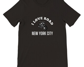 NYC Motorcycle T-shirt: I Love the Road, New York Souvenir