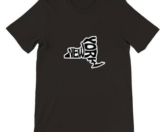 Maglietta con mappa dello stato di New York: souvenir di New York, moda street art