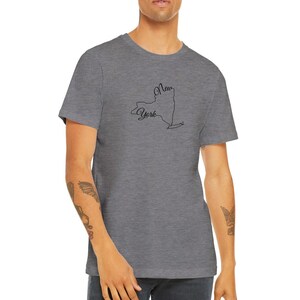 T-Shirt NY State Karte, NY T-Shirts, Geschenk NYC T-Shirt, New York Souvenir, Street Art Fashion, Premium Unisex Rundhals-T-Shirt