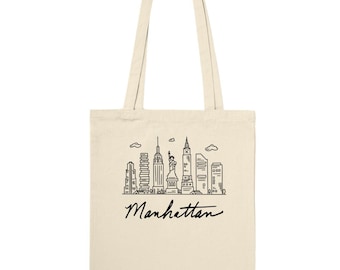 Borsa tote in tela con skyline di New York: souvenir di Manhattan