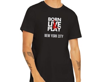 Maglietta da basket di New York, streetwear urbano, maglietta in cotone pettinato