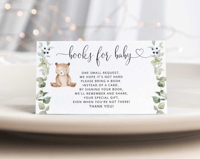 Bear books for baby ticket. We can bearly wait Book Request Ticket. We can bearly wait baby shower. Instant Download #w1