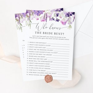 Lilla Chi conosce la sposa Il miglior gioco. Fiori di campo viola Quanto bene conosci il gioco della sposa. Download istantaneo n. 09