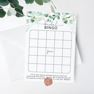 Bingo de despedida de soltera con vegetación. Bingo nupcial de eucalipto imprimible. Juegos de despedida de soltera, Descarga instantánea imprimible de despedida de soltera #ws3