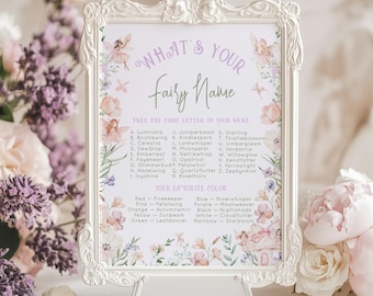 Whats your Fairy Name Enchanted forest Birthday party game | Fairy first #ff1