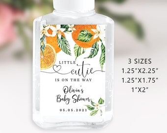Orange Hand Sanitiser Label. Printable little cutie Hand Sanitizer Stickers. Editable Hand Sanitizer Label. Corjl template #or1
