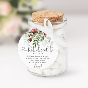 Editable Hot Chocolate bomb tag. Christmas Hot chocolate Bomb Tag. Hot Cocoa Bomb.  #rg2