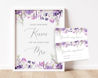 Wildflower Bridal Shower Game: Guess How Many Kisses (Instant Download) #09