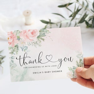 Modello stampabile per biglietti di ringraziamento invernali rosa cipria.  Baby fa freddo fuori biglietto di ringraziamento. Baby shower invernale biglietto di ringraziamento #wb5