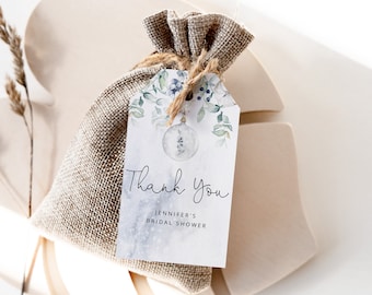 Winter bridal shower thank you tag. Snowy favor tag template.  Editable adventure favor tag. Winter bridal shower #wb3
