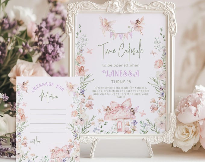 Fairy First Time Capsule Enchanted Forest 1st Birthday message #ff1