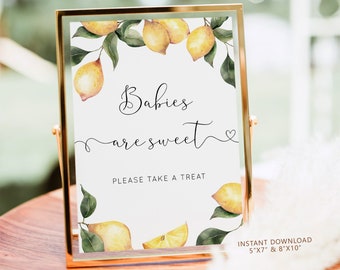 Lemon Baby Shower Sign: Babies are Sweet Decor (Instant Download) #lm1