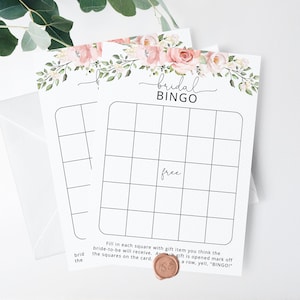 Bingo floral de despedida de soltera. Bingo nupcial imprimible. Juegos de despedida de soltera, Descarga instantánea imprimible de despedida de soltera #br2