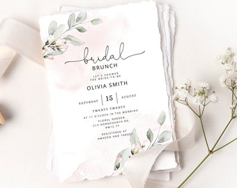 Bridal brunch bridal shower invitation template. Minimalist, modern Bridal Shower Invite. Instant download. #br4