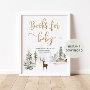Libri invernali per neonati, carta per richiesta di libri per baby shower, richiesta di libri per cervi della foresta, porta un libro invece di una carta. Tesoro, fa freddo fuori #w3