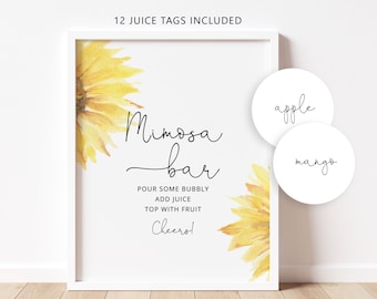Sunflower Mimosa Bar Sign: Bridal Shower Decor (PDF & JPEG)  #sun1