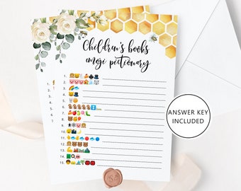 Bee Baby Shower Game: Children's Book Emoji Pictionary (Instant Download) #bee