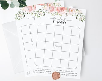 Floral Bridal Shower Bingo. Printable Bridal Bingo. Bridal shower games, Bridal shower printable Instant Download #br2