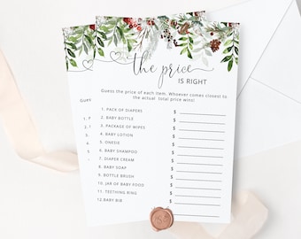 Winter the Price is Right Baby Shower Game. Guessing Game. Baby its cold outside Baby Shower Games. Winter  baby shower  #rg2