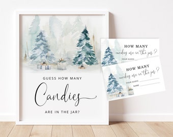 Guess How Many Candies Are In The Jar. Winter Baby Shower Game. Baby its cold outside guess how many guessing game.  Instant Download #ad4