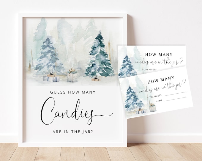 Guess How Many Candies Are In The Jar. Winter Baby Shower Game. Baby its cold outside guess how many guessing game.  Instant Download #ad4