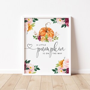 Little pumpkin baby shower sign. Fall pumpkin sign. Fall baby shower decor. Instant Download #p2
