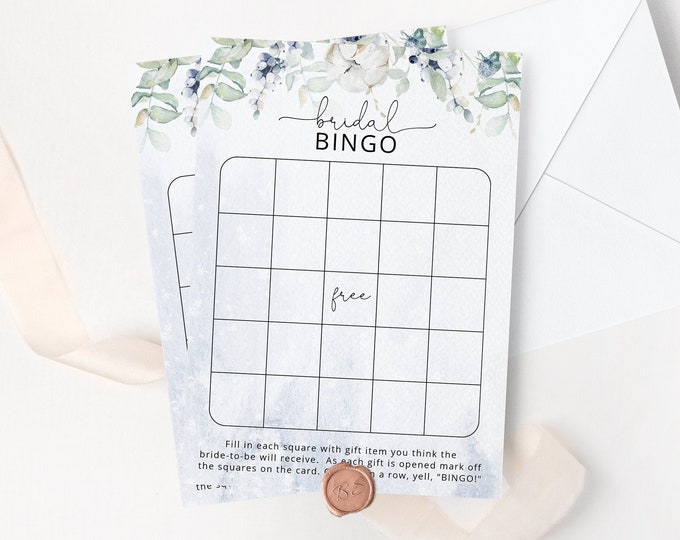 Winter Bridal Shower Bingo. Printable Bridal Bingo. Bridal shower games, Winter Bridal shower printable Instant Download #wb3