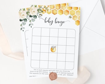 Bee Baby Shower Bingo Game: Honeycomb Design (Instant Download) #bee