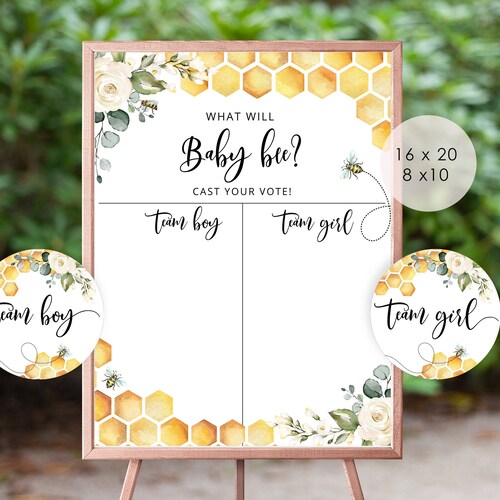 Editable What Will Baby Bee Gender Reveal Party Baby Bee - Etsy