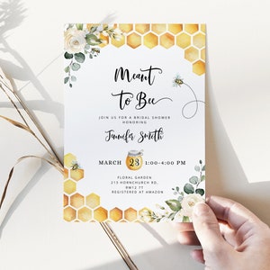 Bee Bridal Shower Invitation Template. Meant to bee Bridal Shower Invitation. Honey bee bridal shower Corjl #bee3