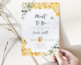 Bee Bridal Shower Invitation Template. Meant to bee Bridal Shower Invitation. Honey bee bridal shower Corjl #bee3