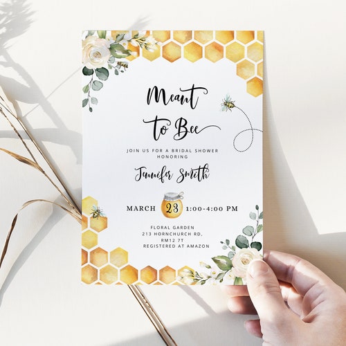Honey Bee Bridal Shower Invitation It's Meant to Bee Etsy
